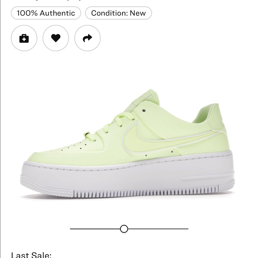 Nike Air Force 1 Sage Low- Barely Volt (W)size 6.5